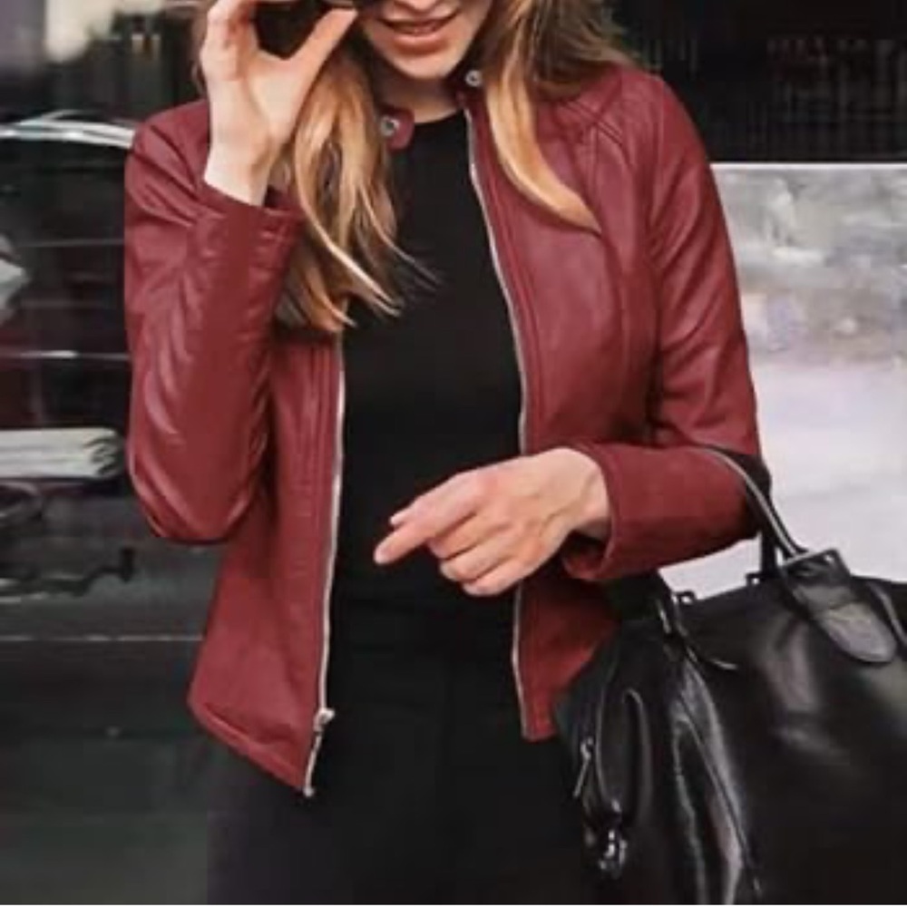 Ci Sono by Cavalini Faux Leather Moto Jacket